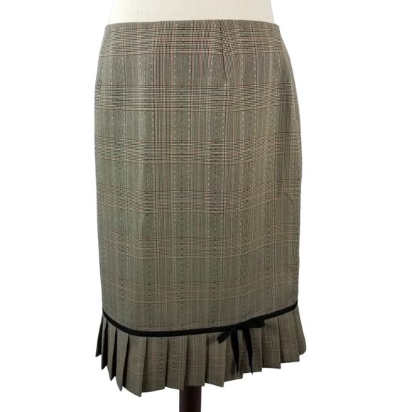 Giorgio Sant'Angelo Green Rust Tan Vintage 2 Piece Skirt Jacket Ruffle Hem 6 P - Picture 4 of 7